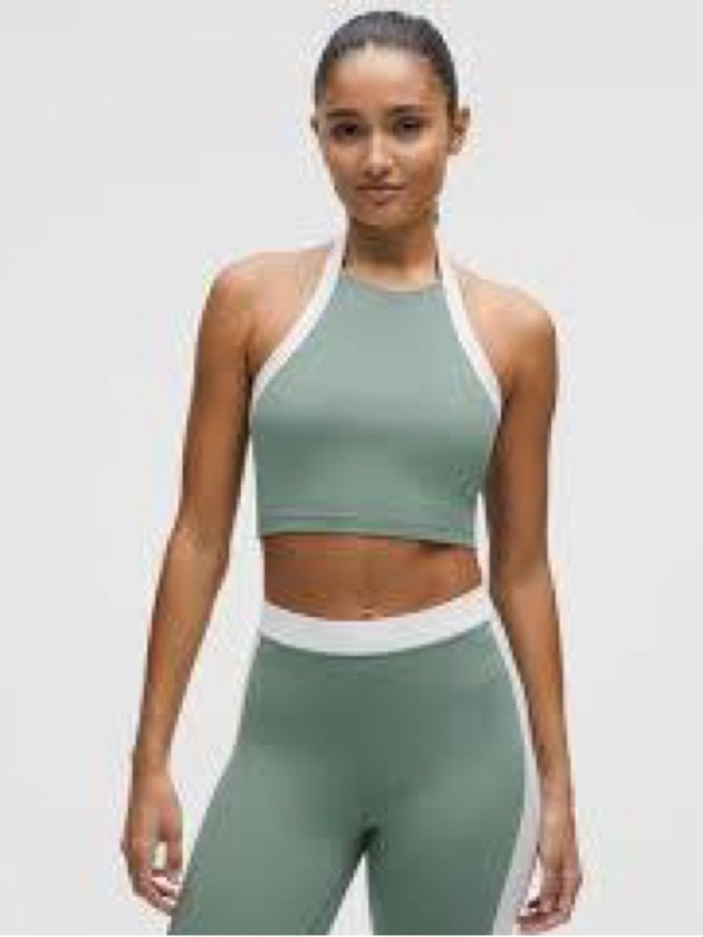 Lululemon Nulu Cropped halter Crater Blue Sports Bra light support